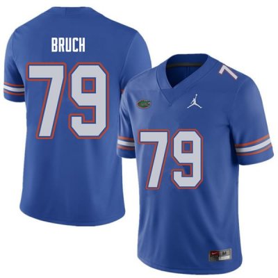 Men's Florida Gators #79 Dallas Bruch NCAA Jordan Brand Royal Authentic Stitched College Football Jersey IEJ3262AO